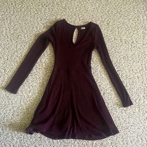 Maroon long sleeve dress